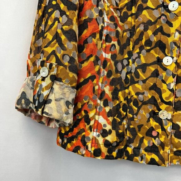 Ruby Rd Womens Shirt Jacket Multicolor Buttons Front Pockets Roll Tab Sleeve 8 - Picture 7 of 10